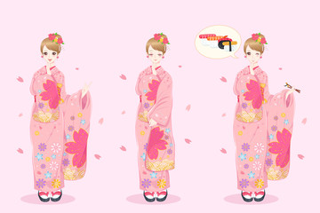 woman wear kimono