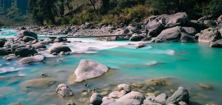 River near aru valley, pehalgham, Kashmir - India