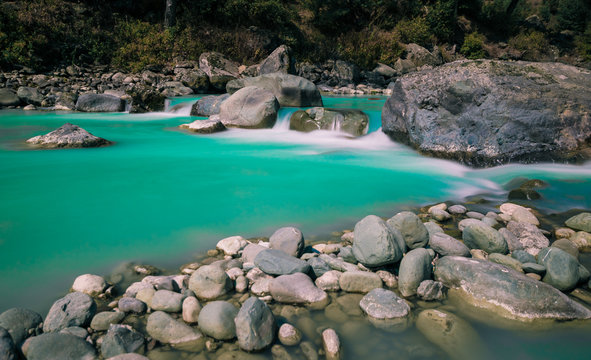River near aru valley, pehalgham, Kashmir - India