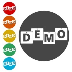 Demo sign, Demo icon 