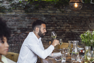 Man at Lunch Celebration