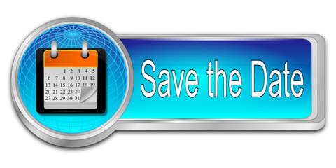 Save the Date Button - 3D illustration
