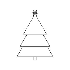 Fototapeta premium Christmas Tree Outline Icon Symbol Design. Vector illustration of tree silhouette isolated on white background. Simple shape style. Flat design. Can be use for decoration, gifts, greetings, etc.