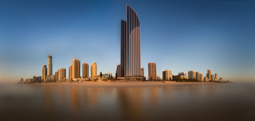 Fototapeta na wymiar A panorama of the Gold Coast Skyline, Queensland