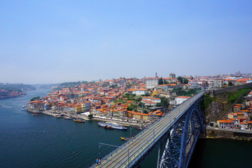 Fototapeta na wymiar The Dom Luis I Bridge, Porto, Portugal, Europe