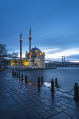 Ortakoy Mosque and Bosphorus Bridge, Istanbul, Turkey