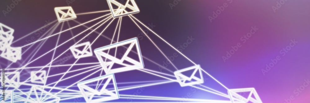 Poster composite image of abstract image of message icons
