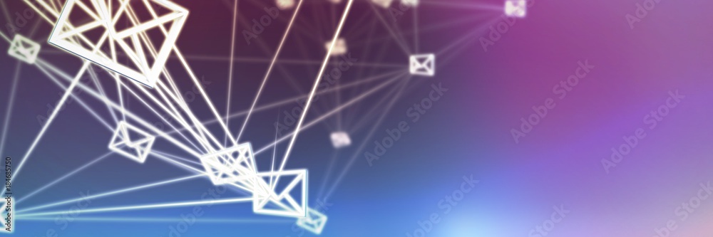 Poster composite image of abstract image of message icons