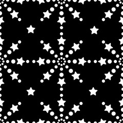 Seamless pattern from stars and circles. Texture for fabric and wallpaper. Vector illustration.