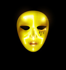 golden mask of abstract face