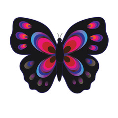 Flat vector image of a butterfly. Beautiful butterfly isolated on white background. Illustration for designer - 184686710