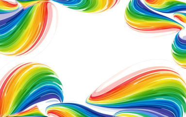 Rainbow curve elements isolated on white background