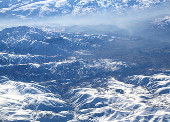 Fototapeta premium Aerial view over Pontic Mountains in Eastern Turkey