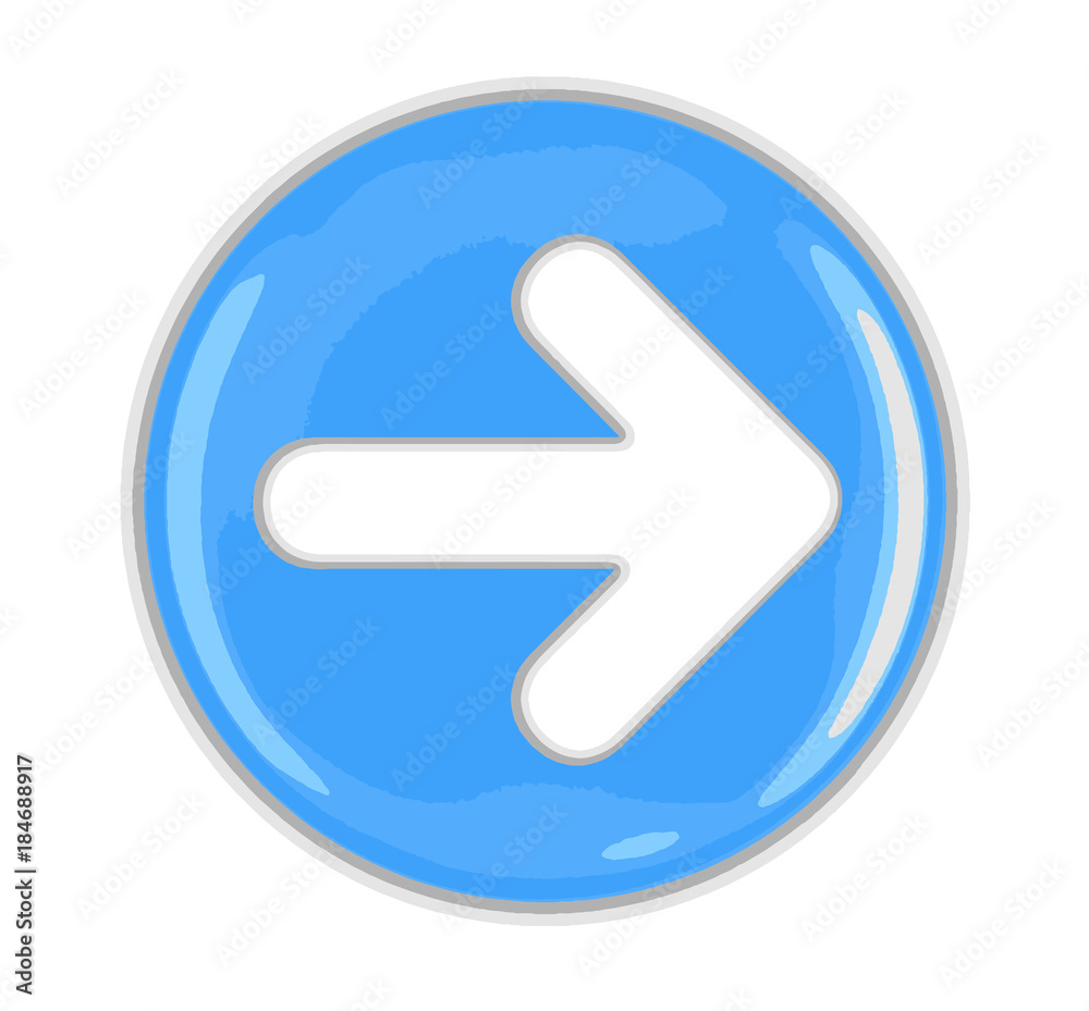Aufkleber button with arrow sign. image with clipping path