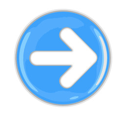 Button with arrow sign. Image with clipping path