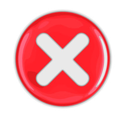 Obraz premium Button with cross. Image with clipping path