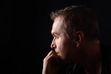 Obraz premium portrait of a man on black background