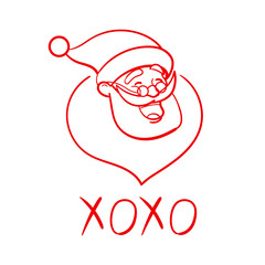 Santa Claus. Linear vector illustration.