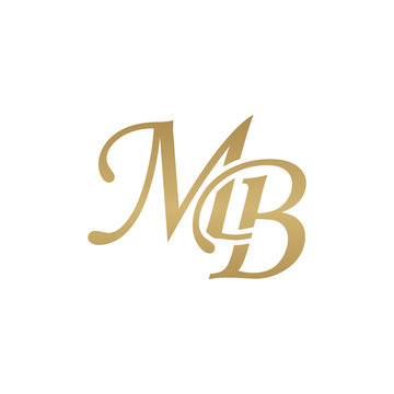 Initial letter MB, overlapping elegant monogram logo, luxury golden color