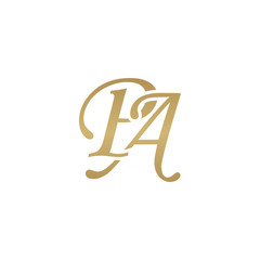 Initial letter PA, overlapping elegant monogram logo, luxury golden color