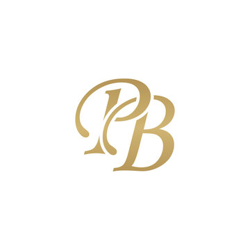 Initial letter PB, overlapping elegant monogram logo, luxury golden color