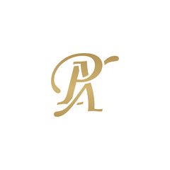 Initial letter PX, overlapping elegant monogram logo, luxury golden color