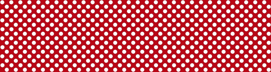 Breiter roter Banner mit wei&szlig;en Punkten