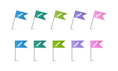 Set - Bunte Fähnchen - Knallbonbon