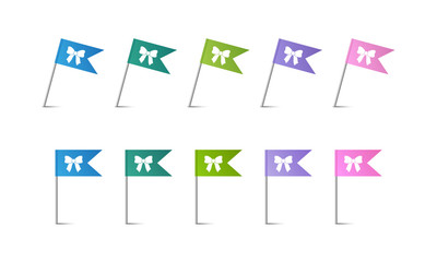 Set - Bunte Fähnchen - Schleife