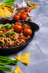 Traditional Mexican chili concarne