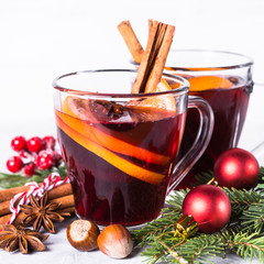 Mulled wine in glass