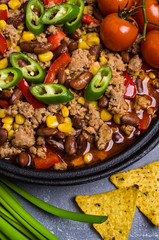 Traditional Mexican chili concarne