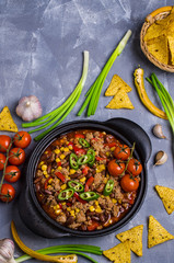 Traditional Mexican chili concarne