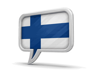 Speech bubble with Finnish flag. Image with clipping path