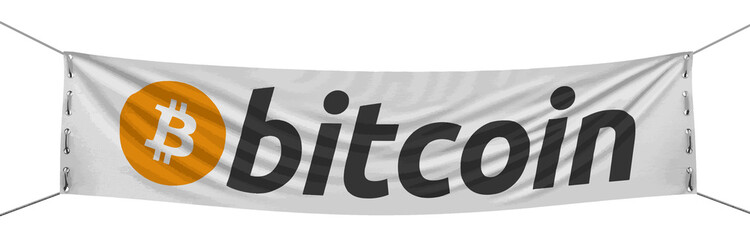 Bitcoin banner. Image with clipping path