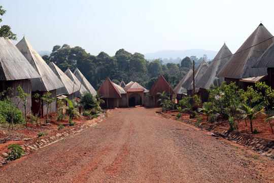 Typical Houses At Batoufam Kingdom, North Cameroon, Africa