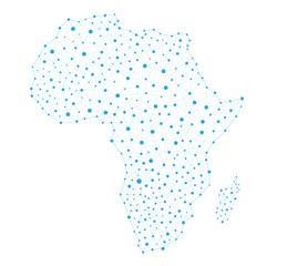 Africa Map network connections communication