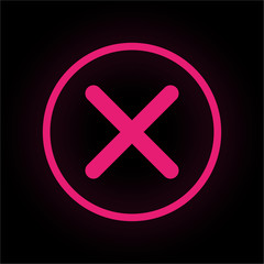 Obraz premium Neon Button rund - Kreuz - Falsch