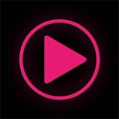 Neon Button rund - Play Button