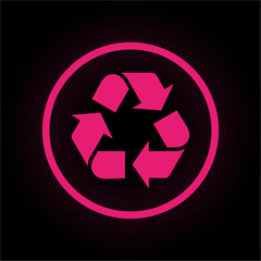 Neon Button rund - Recycling