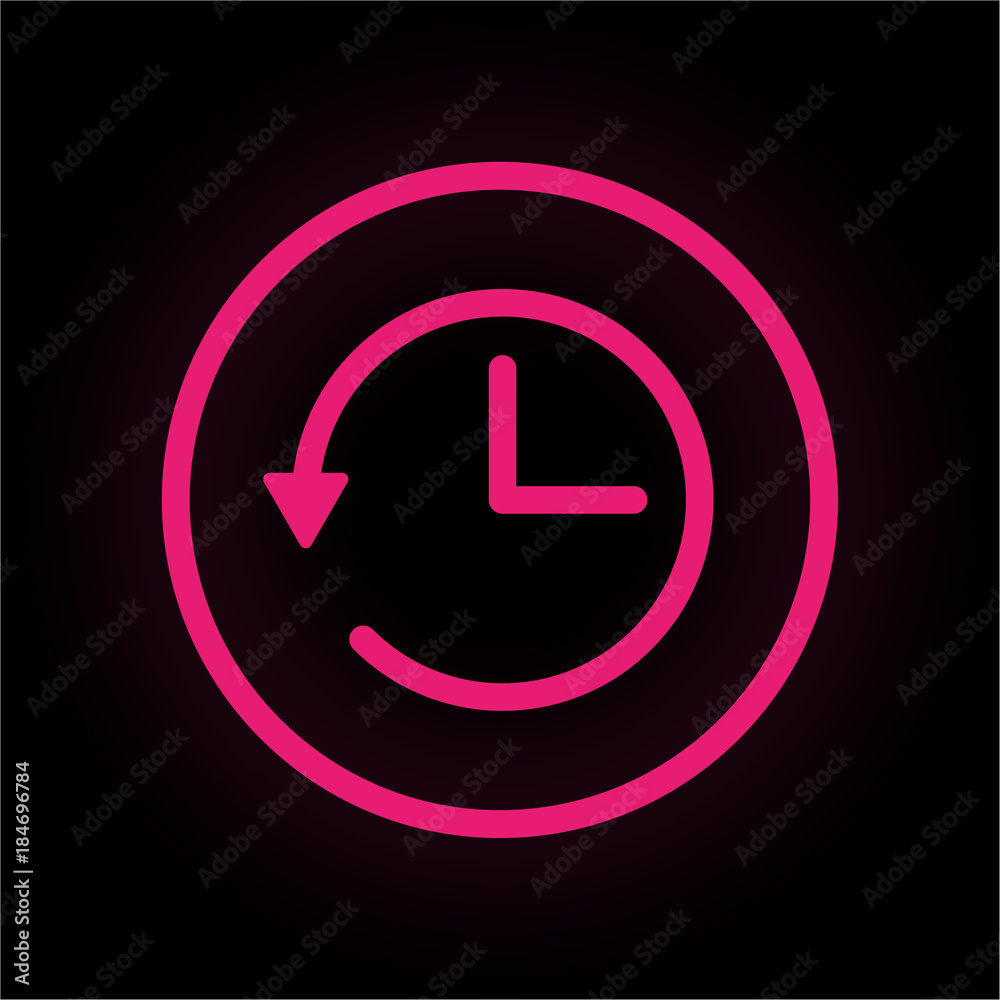 Wall mural Neon Button rund - Zeitumstellung