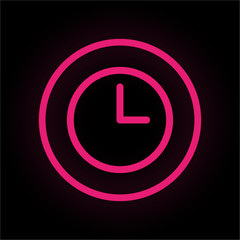 Neon Button rund - Uhr