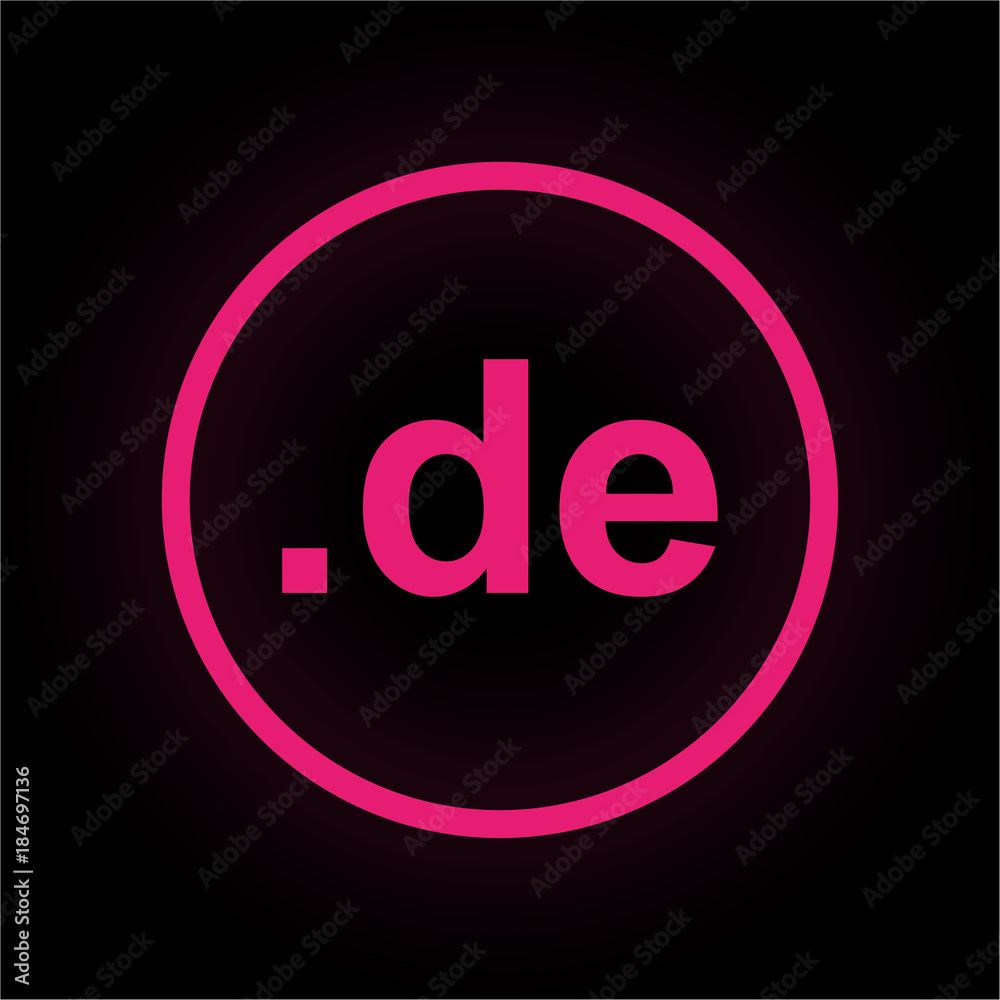 Sticker Neon Button rund - .de URL