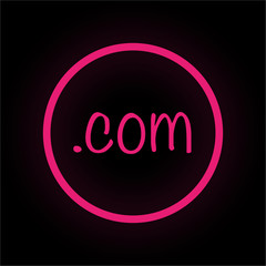 Neon Button rund - .com Webadresse