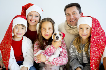 Family celebrating christmas