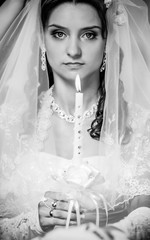 Beautiful couple with crowns on the head