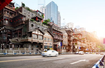 Fototapeta premium China Chongqing traditional houses on stilts