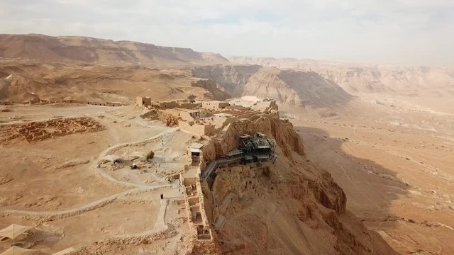Masada - Aerial footage of the ancient fortification in the Southern District of Israel