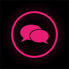Neon Button rund - Sprechblasen