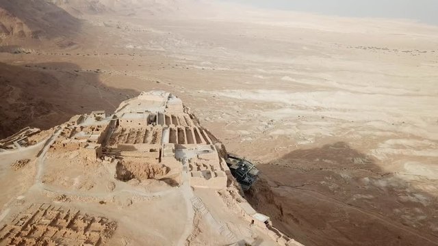 Masada - Aerial footage of the ancient fortification in the Southern District of Israel